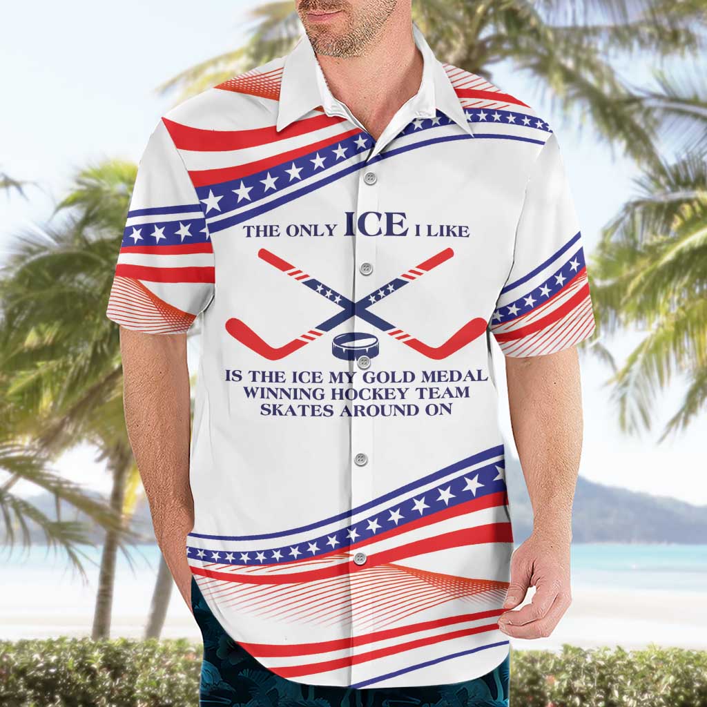 My Gold Medal Winning Hockey Team Personalized Hawaiian Shirt White Style