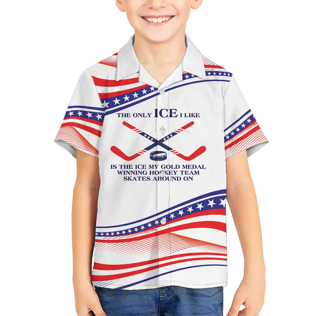 My Gold Medal Winning Hockey Team Personalized Kid Hawaiian Shirt White Style