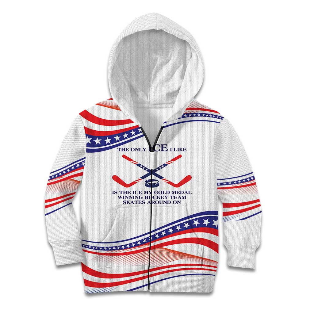 My Gold Medal Winning Hockey Team Personalized Kid Hoodie White Style