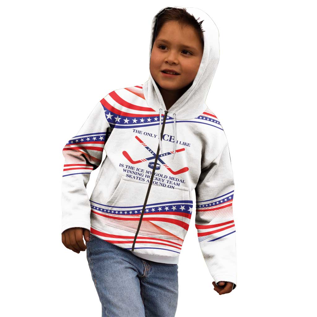 My Gold Medal Winning Hockey Team Personalized Kid Hoodie White Style
