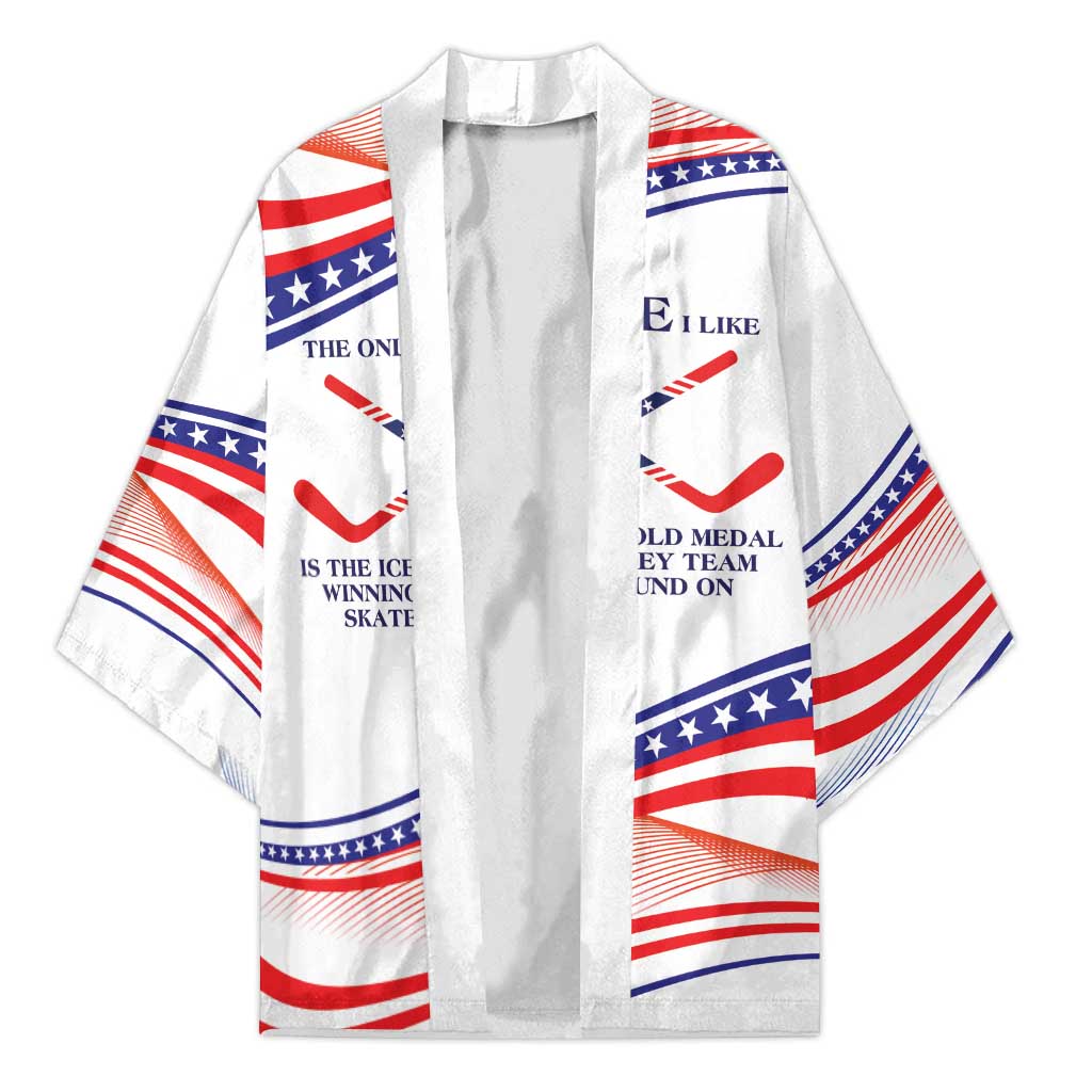 My Gold Medal Winning Hockey Team Personalized Kimono White Style