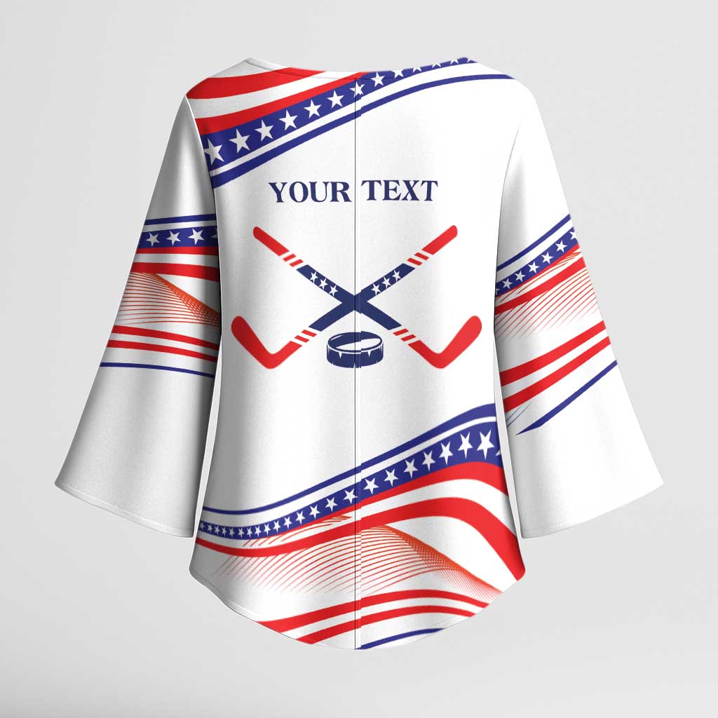 My Gold Medal Winning Hockey Team Personalized Kimono Sleeve Blouse White Style