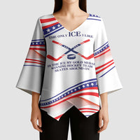 My Gold Medal Winning Hockey Team Personalized Kimono Sleeve Blouse White Style