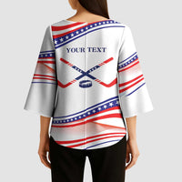 My Gold Medal Winning Hockey Team Personalized Kimono Sleeve Blouse White Style