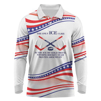 My Gold Medal Winning Hockey Team Personalized Long Sleeve Polo Shirt White Style