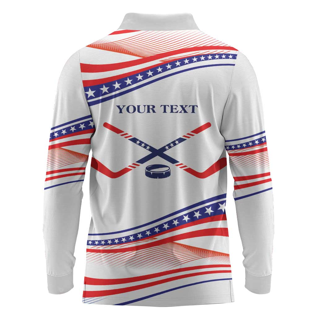 My Gold Medal Winning Hockey Team Personalized Long Sleeve Polo Shirt White Style