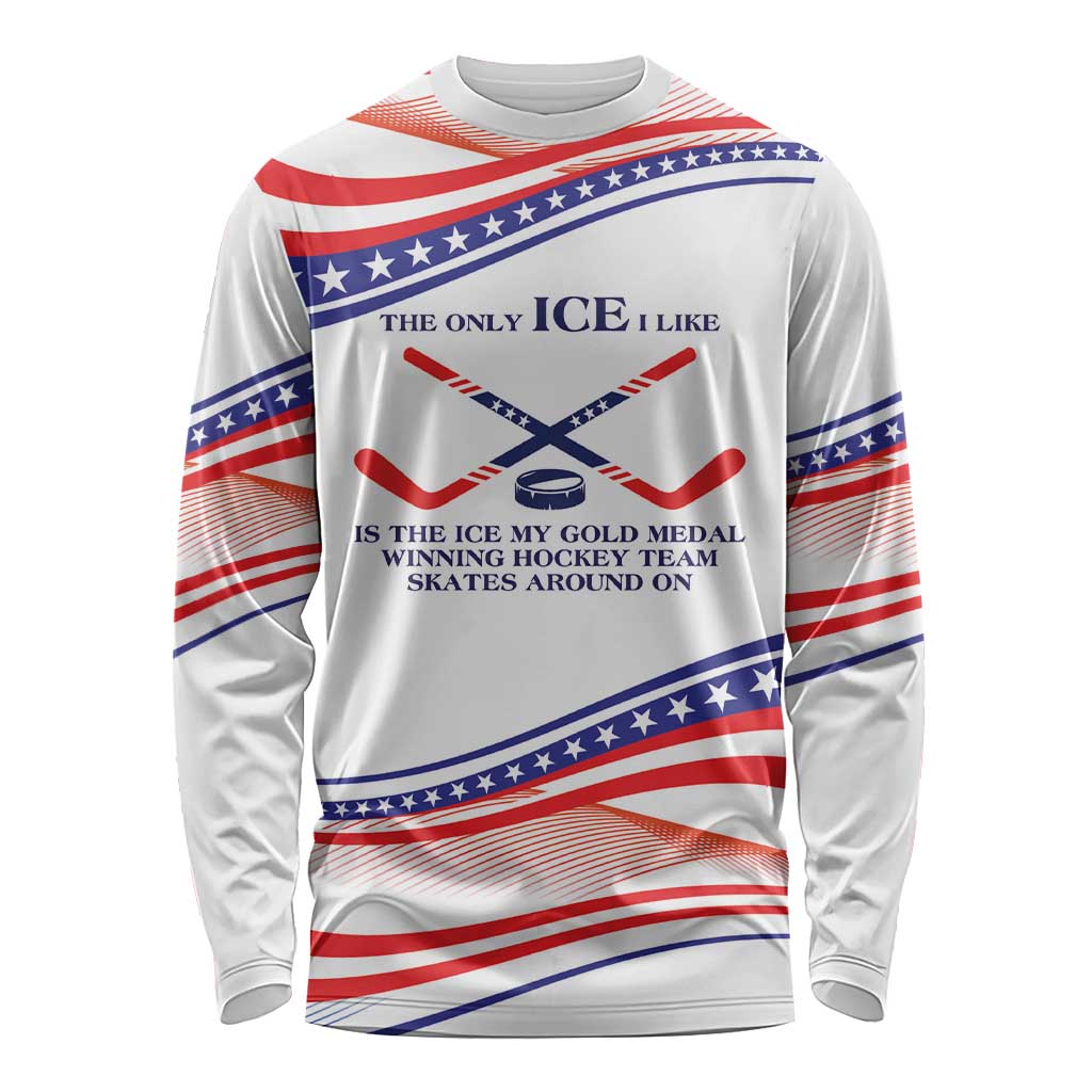 My Gold Medal Winning Hockey Team Personalized Long Sleeve Shirt White Style