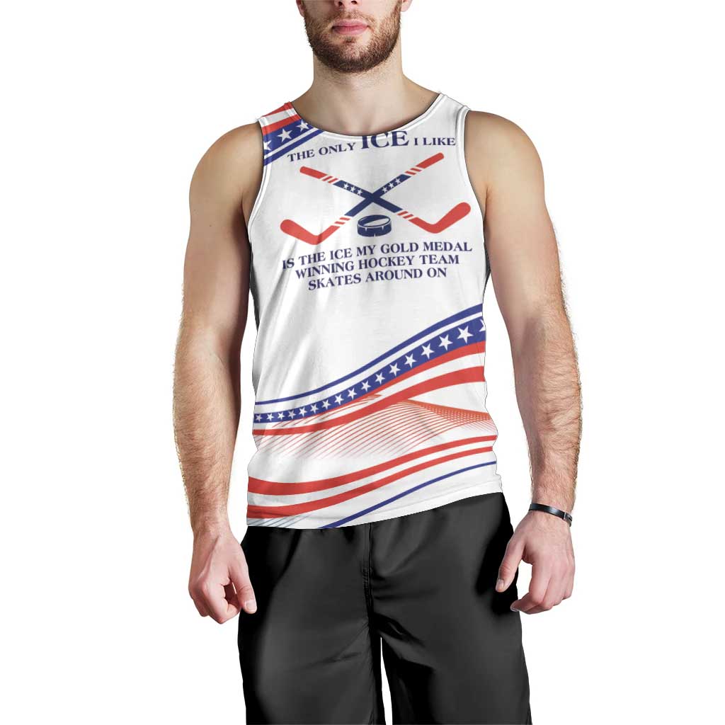 My Gold Medal Winning Hockey Team Personalized Men Tank Top White Style