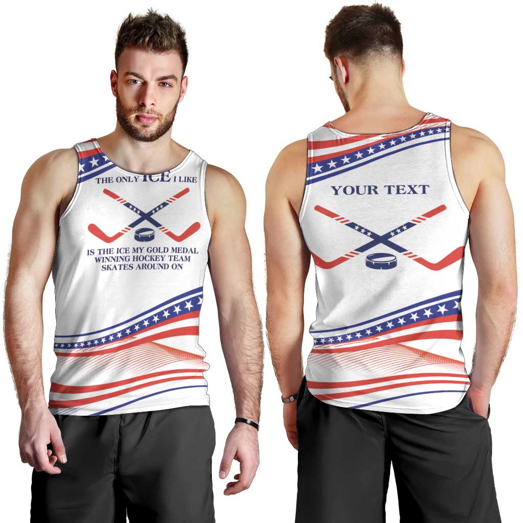 My Gold Medal Winning Hockey Team Personalized Men Tank Top White Style