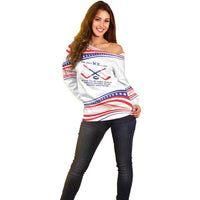 My Gold Medal Winning Hockey Team Personalized Off Shoulder Sweater White Style