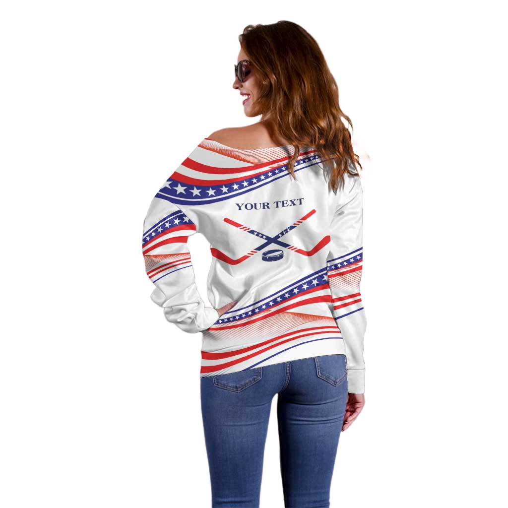 My Gold Medal Winning Hockey Team Personalized Off Shoulder Sweater White Style
