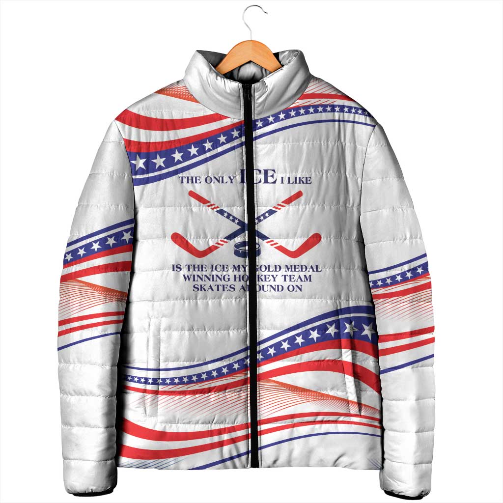 My Gold Medal Winning Hockey Team Personalized Padded Jacket White Style