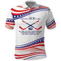 My Gold Medal Winning Hockey Team Personalized Polo Shirt White Style