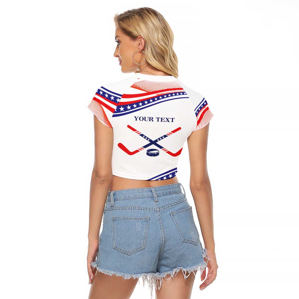 My Gold Medal Winning Hockey Team Personalized Raglan Cropped T Shirt White Style