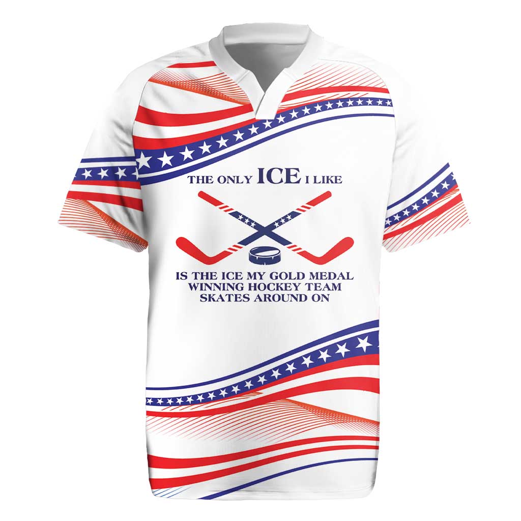 My Gold Medal Winning Hockey Team Personalized Rugby Jersey White Style