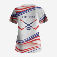 My Gold Medal Winning Hockey Team Personalized Scrub Top White Style