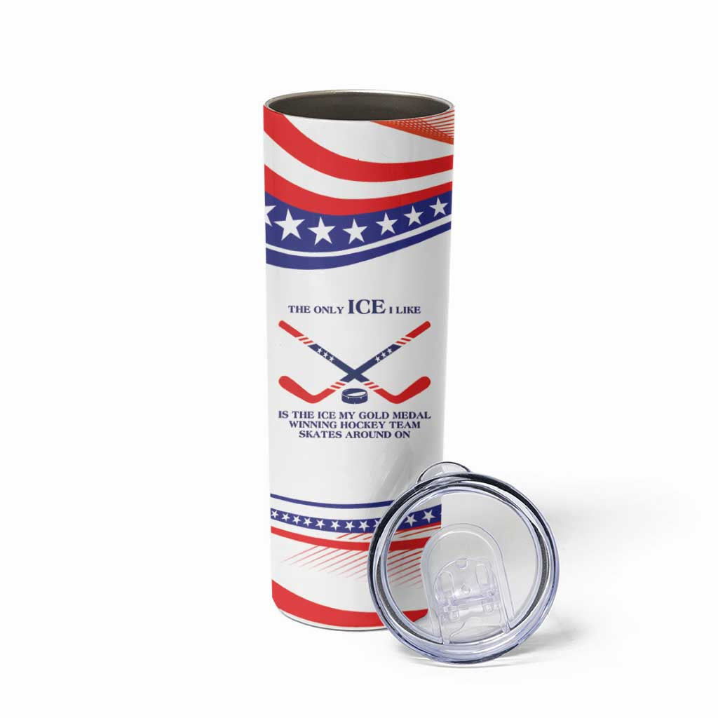 My Gold Medal Winning Hockey Team Personalized Skinny Tumbler White Style