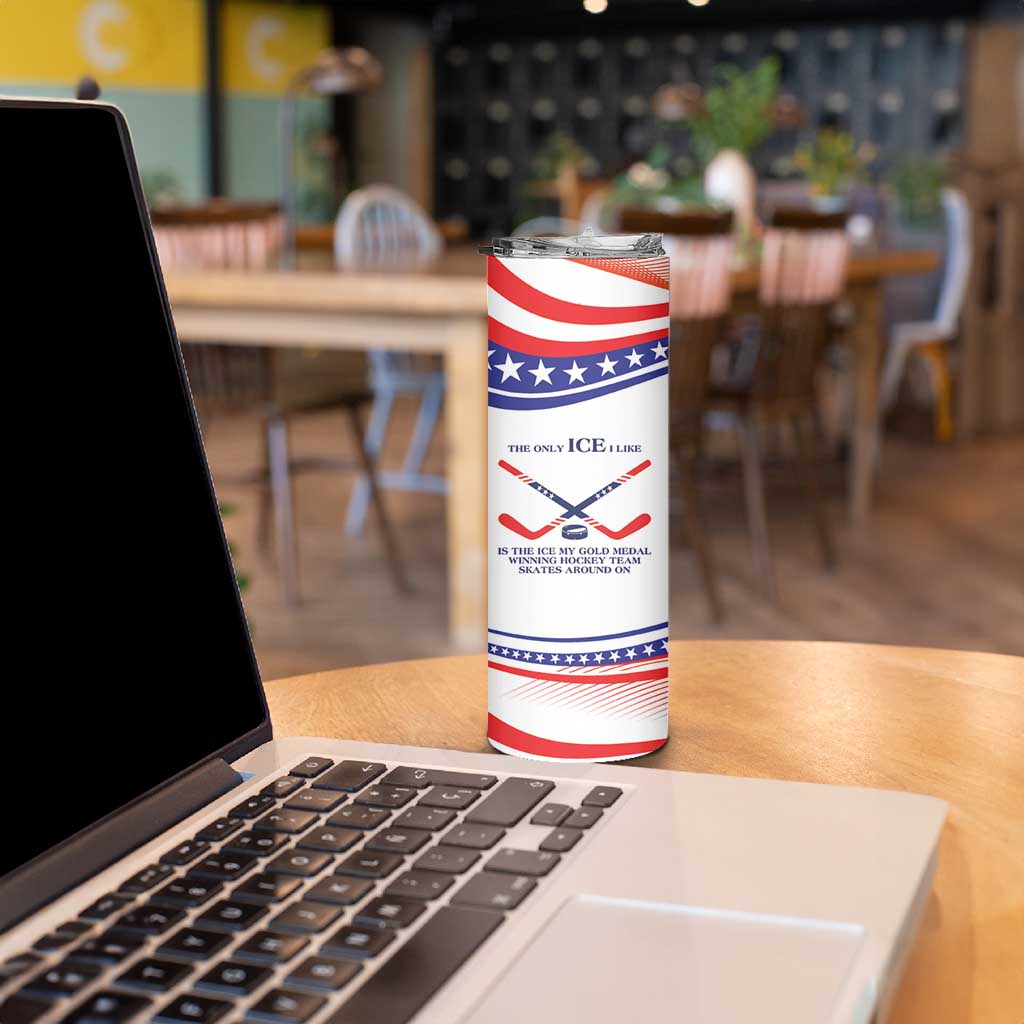 My Gold Medal Winning Hockey Team Personalized Skinny Tumbler White Style