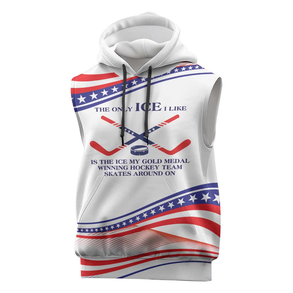 My Gold Medal Winning Hockey Team Personalized Sleeveless Hoodie White Style