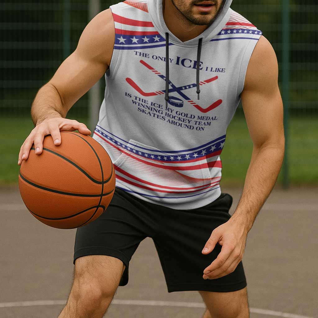 My Gold Medal Winning Hockey Team Personalized Sleeveless Hoodie White Style