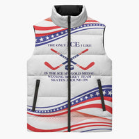 My Gold Medal Winning Hockey Team Personalized Sleeveless Puffer Jacket White Style