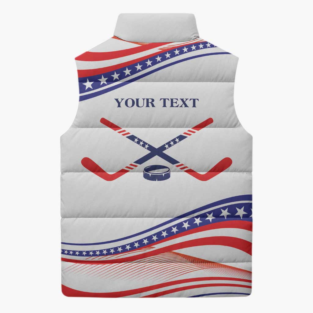 My Gold Medal Winning Hockey Team Personalized Sleeveless Puffer Jacket White Style