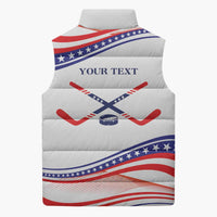 My Gold Medal Winning Hockey Team Personalized Sleeveless Puffer Jacket White Style
