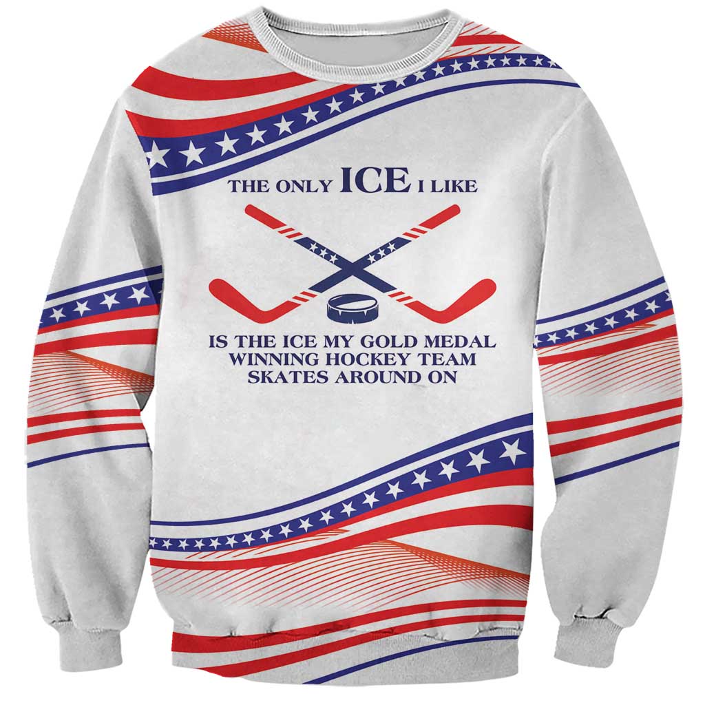 My Gold Medal Winning Hockey Team Personalized Sweatshirt White Style