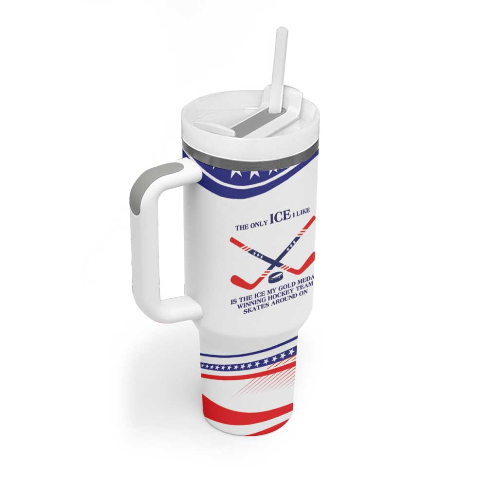 My Gold Medal Winning Hockey Team Personalized Tumbler With Handle White Style