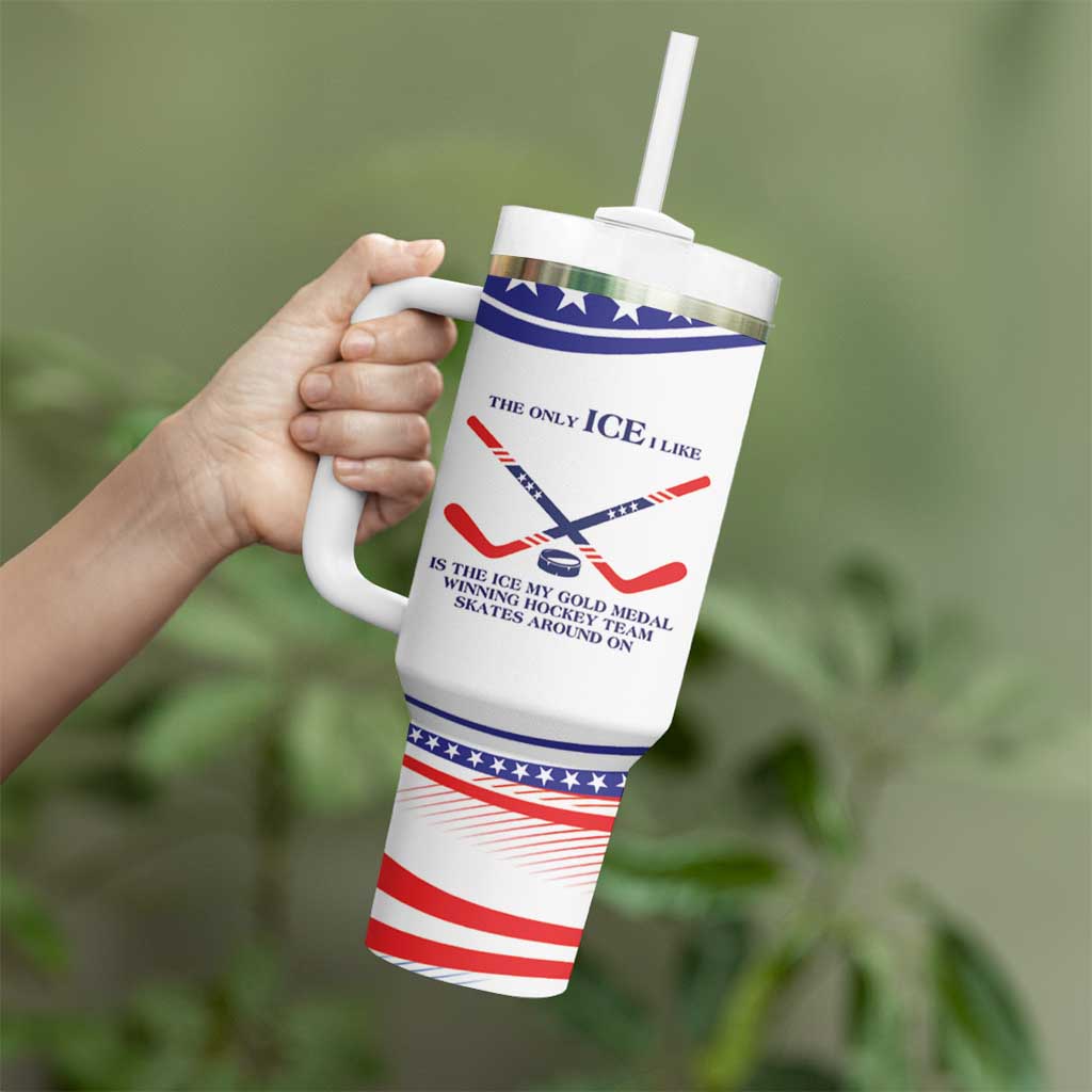 My Gold Medal Winning Hockey Team Personalized Tumbler With Handle White Style