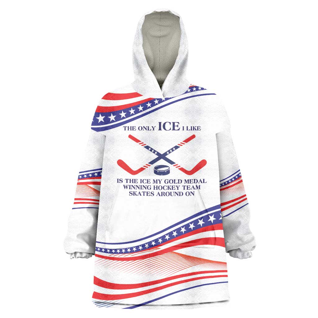 My Gold Medal Winning Hockey Team Personalized Wearable Blanket Hoodie White Style