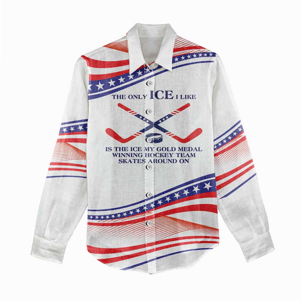 My Gold Medal Winning Hockey Team Personalized Women Casual Shirt White Style