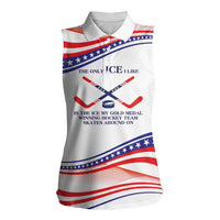 My Gold Medal Winning Hockey Team Personalized Women Sleeveless Polo Shirt White Style