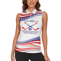 My Gold Medal Winning Hockey Team Personalized Women Sleeveless Polo Shirt White Style