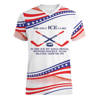 My Gold Medal Winning Hockey Team Personalized Women V-Neck T-Shirt White Style