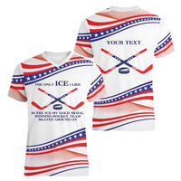 My Gold Medal Winning Hockey Team Personalized Women V-Neck T-Shirt White Style