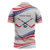 My Gold Medal Winning Hockey Team Personalized Zipper Polo Shirt White Style