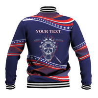 United States Hockey Personalized Baseball Jacket Losing Teeth Winning Wars Since 1776 Blue Style