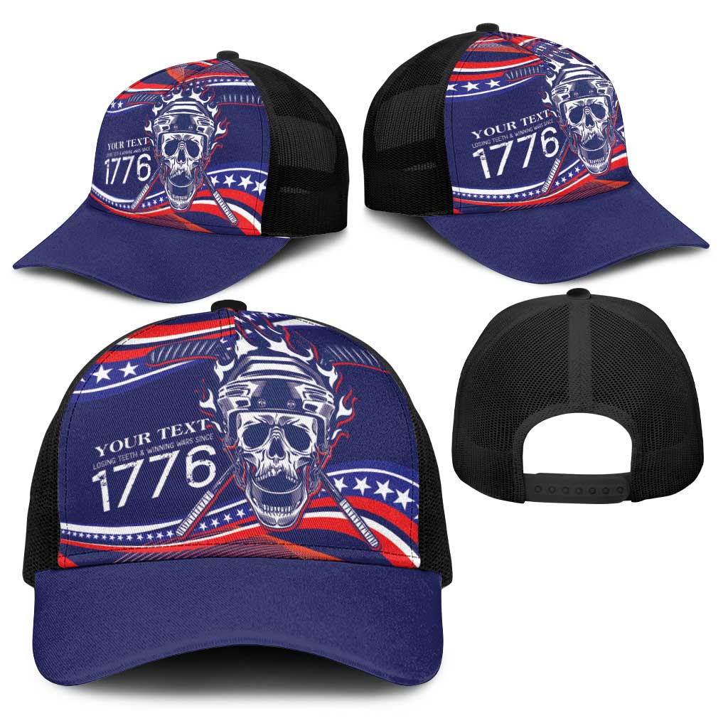 United States Hockey Personalized Baseball Net Cap Losing Teeth Winning Wars Since 1776 Blue Style