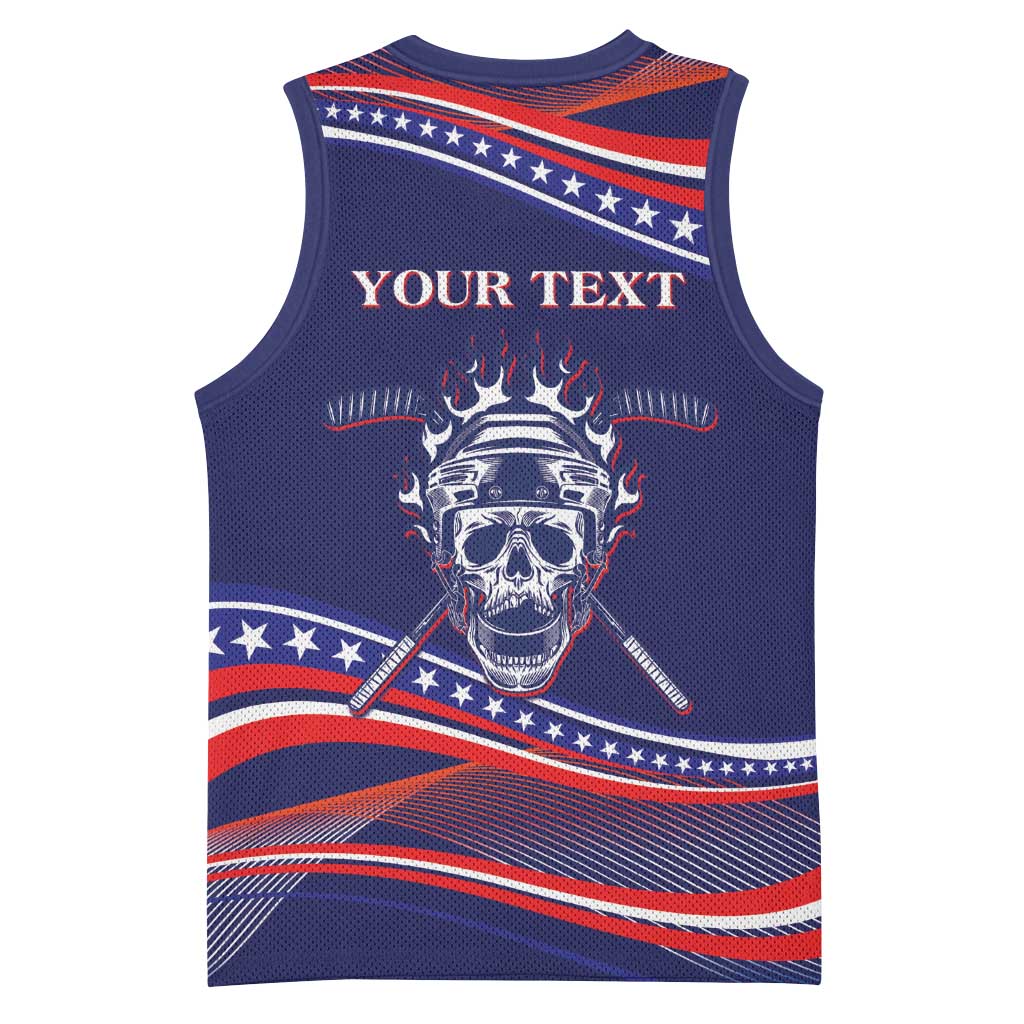 United States Hockey Personalized Basketball Jersey Losing Teeth Winning Wars Since 1776 Blue Style