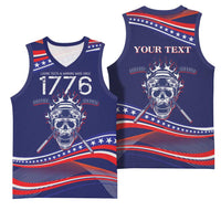 United States Hockey Personalized Basketball Jersey Losing Teeth Winning Wars Since 1776 Blue Style
