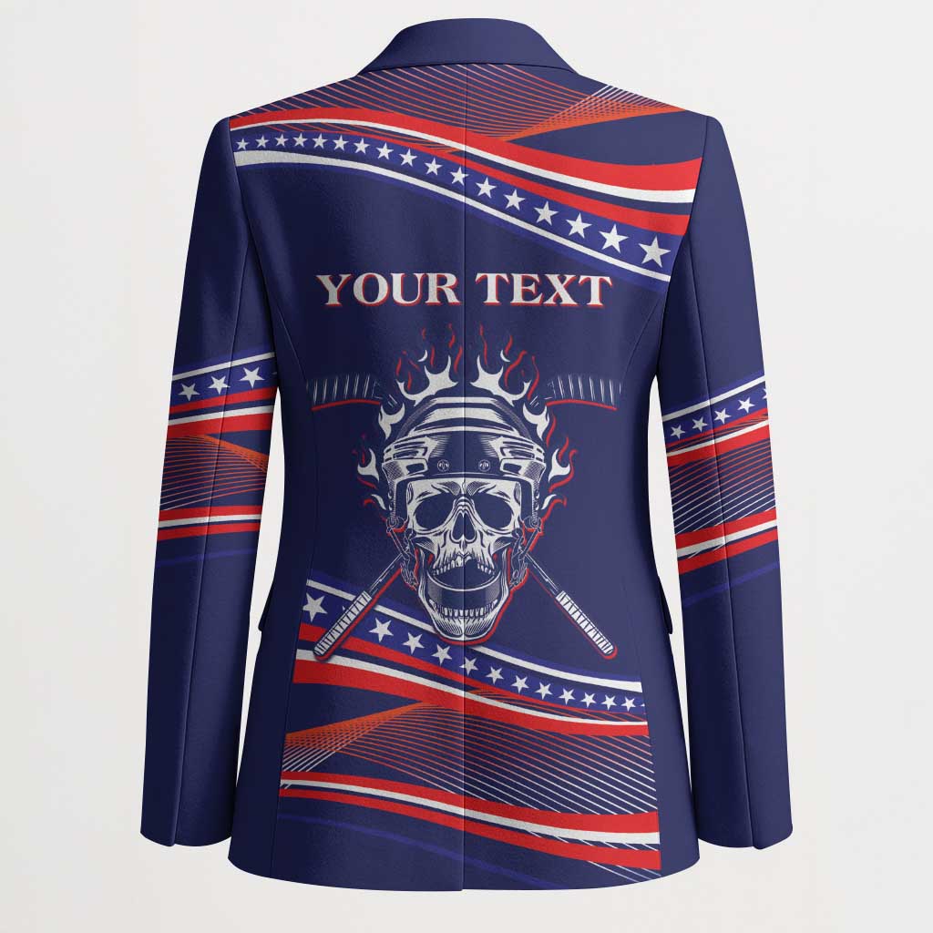 United States Hockey Personalized Blazer Losing Teeth Winning Wars Since 1776 Blue Style