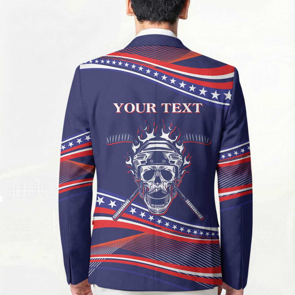 United States Hockey Personalized Blazer Losing Teeth Winning Wars Since 1776 Blue Style