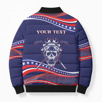 United States Hockey Personalized Bomber Puffer Jacket Losing Teeth Winning Wars Since 1776 Blue Style