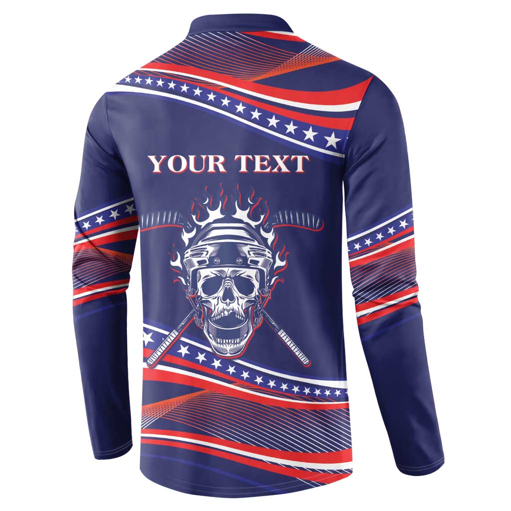 United States Hockey Personalized Button Sweatshirt Losing Teeth Winning Wars Since 1776 Blue Style