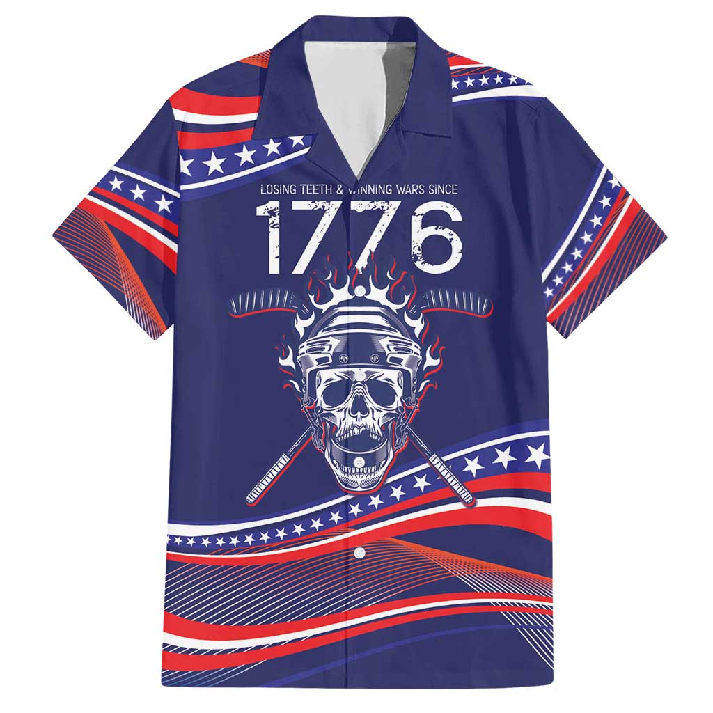 United States Hockey Personalized Hawaiian Shirt Losing Teeth Winning Wars Since 1776 Blue Style