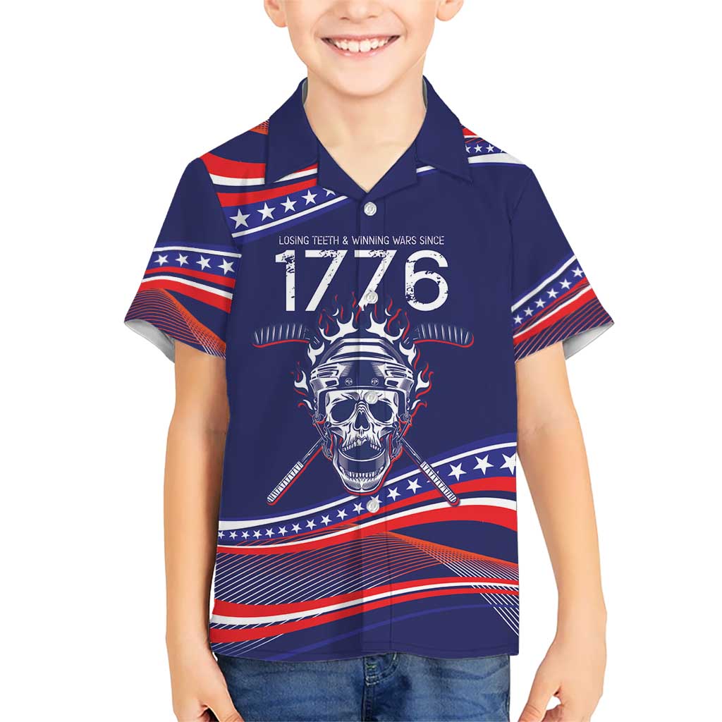 United States Hockey Personalized Hawaiian Shirt Losing Teeth Winning Wars Since 1776 Blue Style