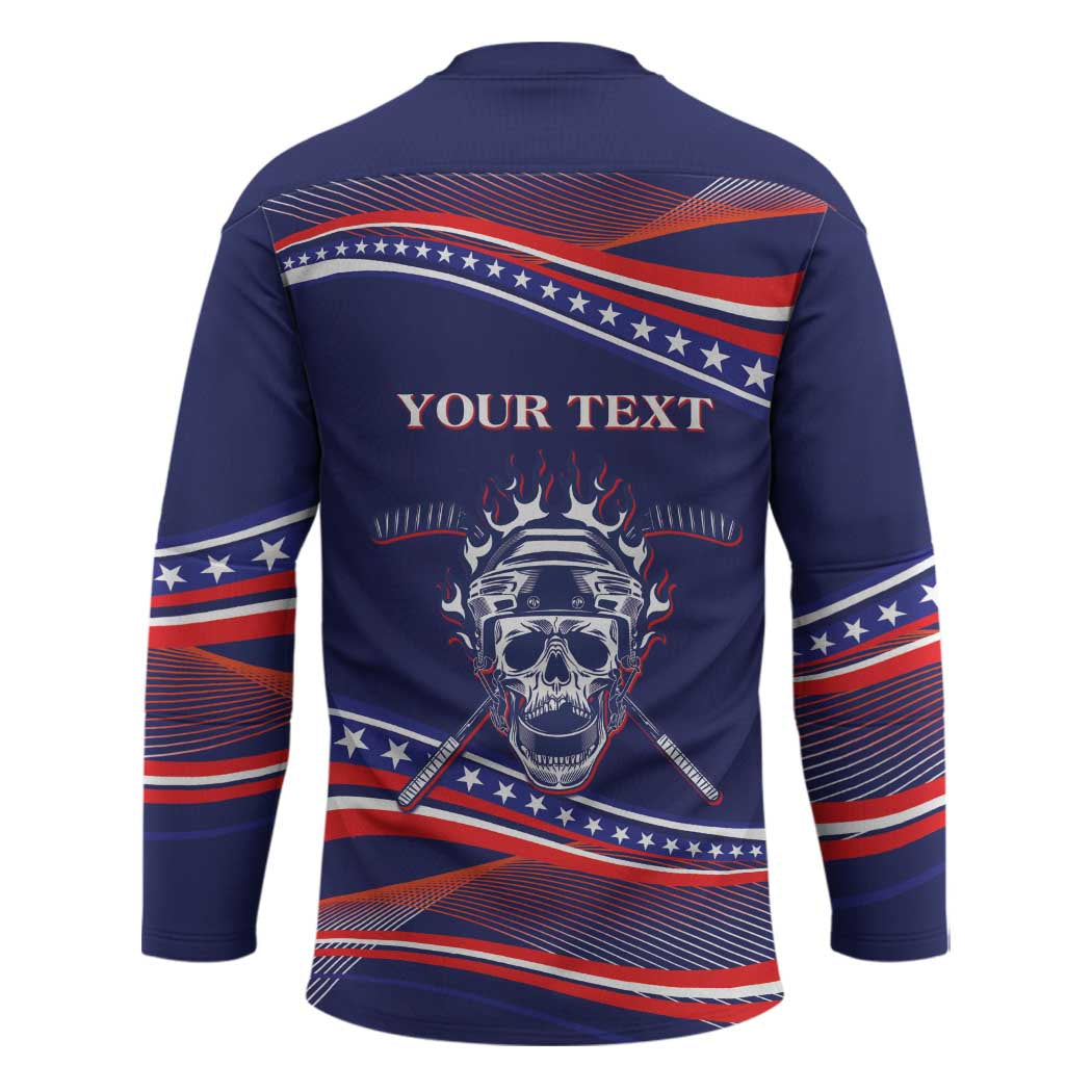 United States Hockey Personalized Hockey Jersey Losing Teeth Winning Wars Since 1776 Blue Style