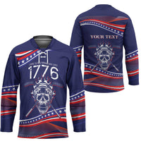 United States Hockey Personalized Hockey Jersey Losing Teeth Winning Wars Since 1776 Blue Style