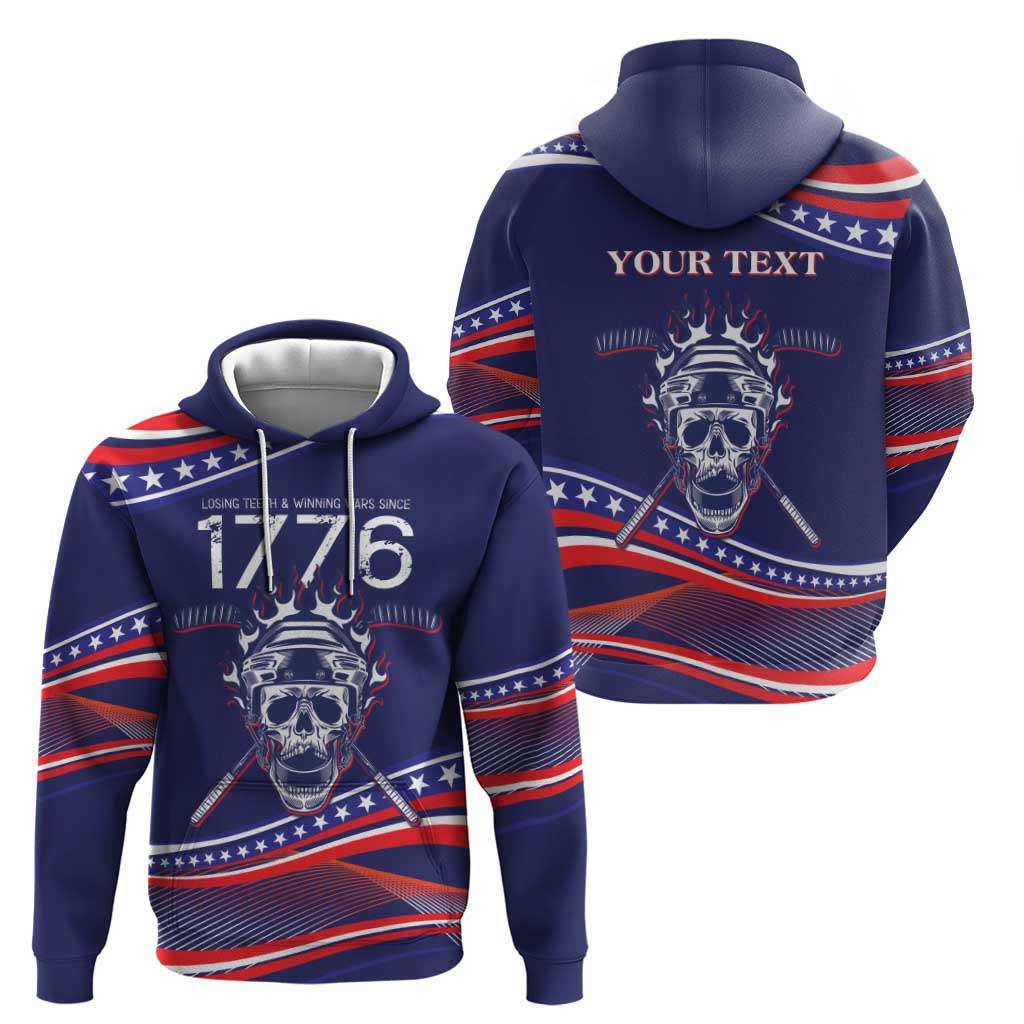 United States Hockey Personalized Hoodie Losing Teeth Winning Wars Since 1776 Blue Style